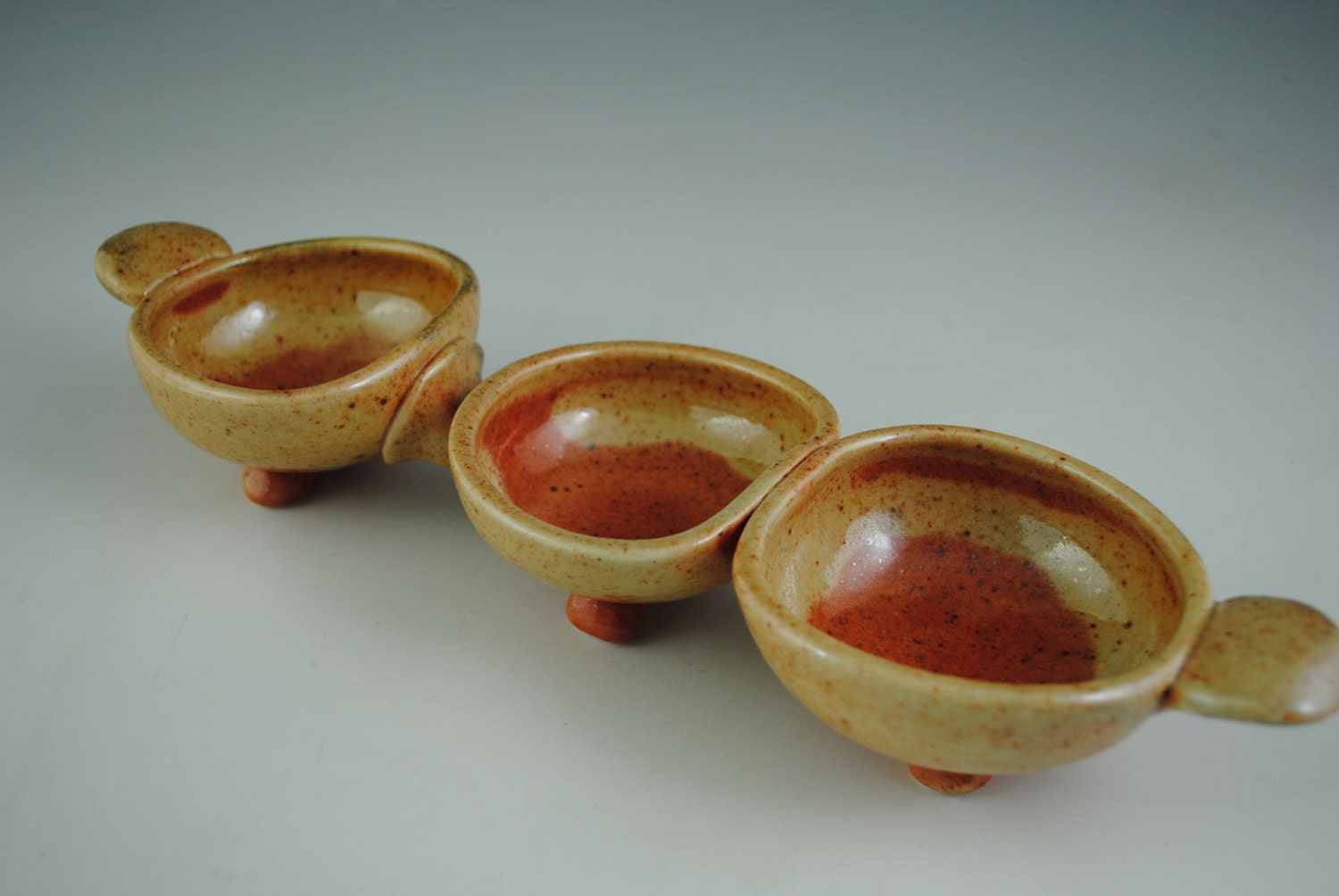 Orange Three Bowl Dish
