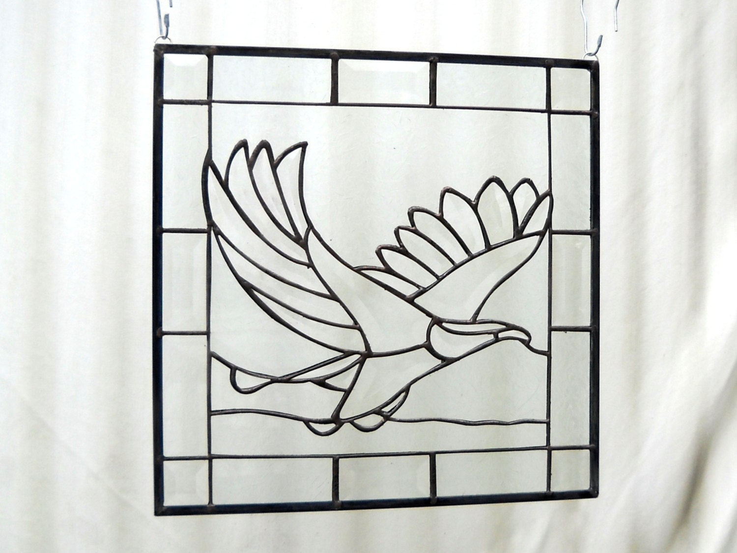 Stained Glass Panel Crystal Clear Eagle Stained Glass Window Hanging