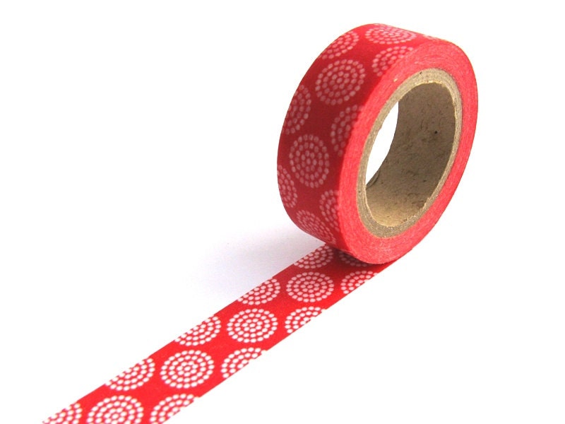 Washi Masking Tape - Red Circles - rabbitandtheduck