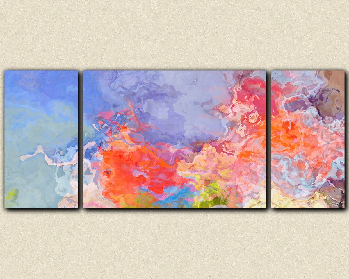 Extra large triptych abstract art 30x72 to 40x90 by FinnellFineArt