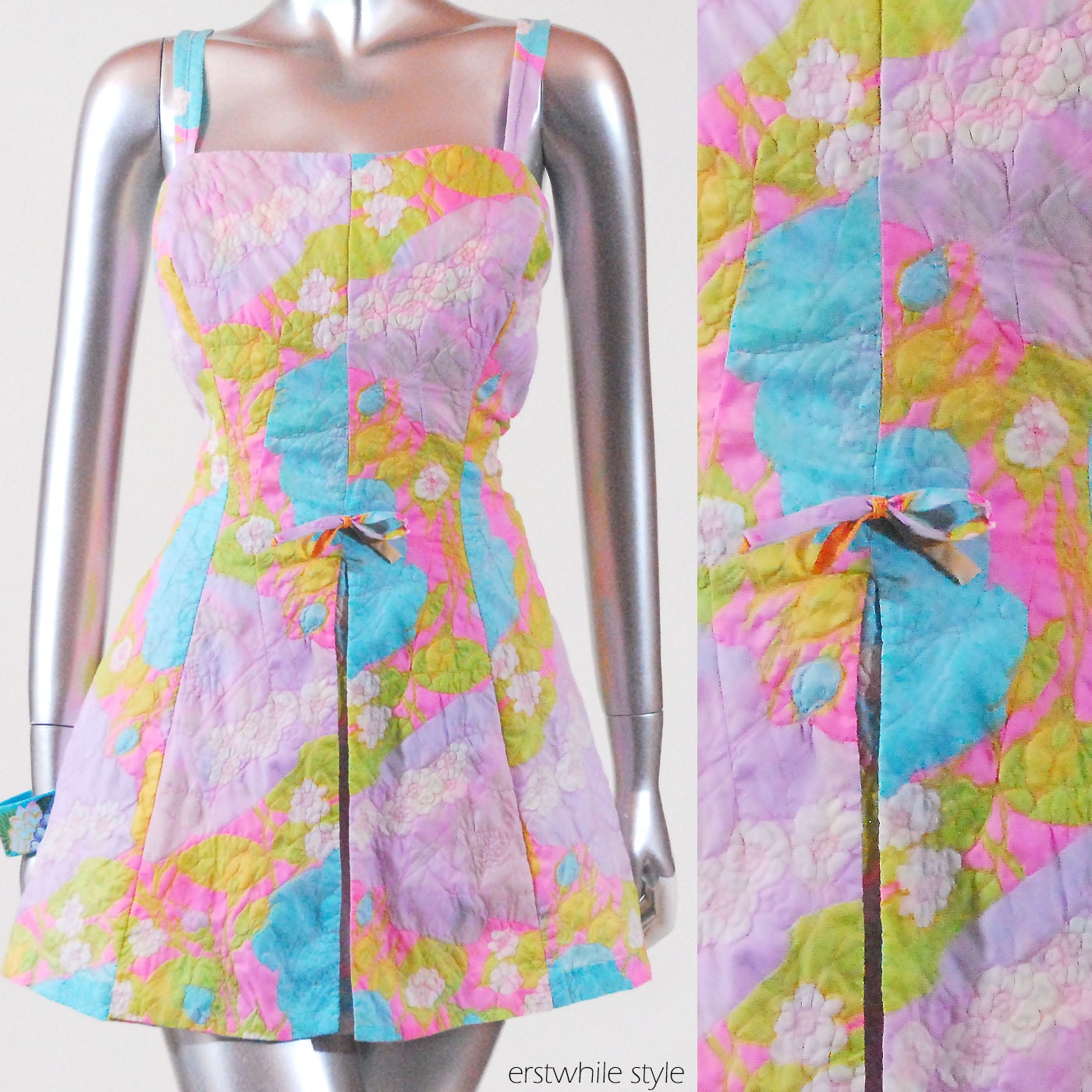Vintage 1950s Skirted Floral Muriel Swimsuit LARGE