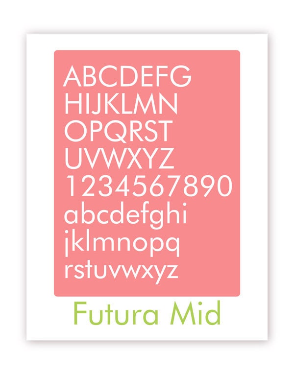 Futura Mid Poster Typography Showcase Series -  11 X 14