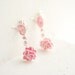 Rose Flower Earrings, Pale Pink, Delicate Artisan Jewelry, Paper Wearable Art...