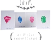 Mini Gem Cards - Set of Four