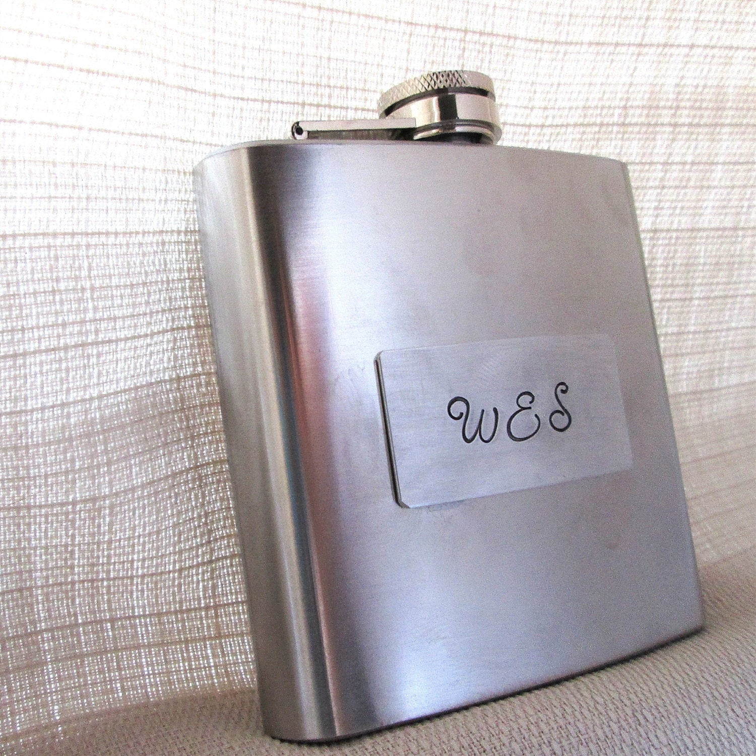 RESERVED FOR WEEDA  Personalized Flask - Groomsman Gift - Hand Stamped Flask - Custom Flask