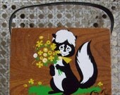 Memorial Day Sale Vintage Enid Collins of Texas "Stinky" skunk wood box purse very rare small childs