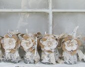 Burlap  Lantern  Glass Jars  Perfect for  Wedding and Parties  Set of 6 Custom made to any color