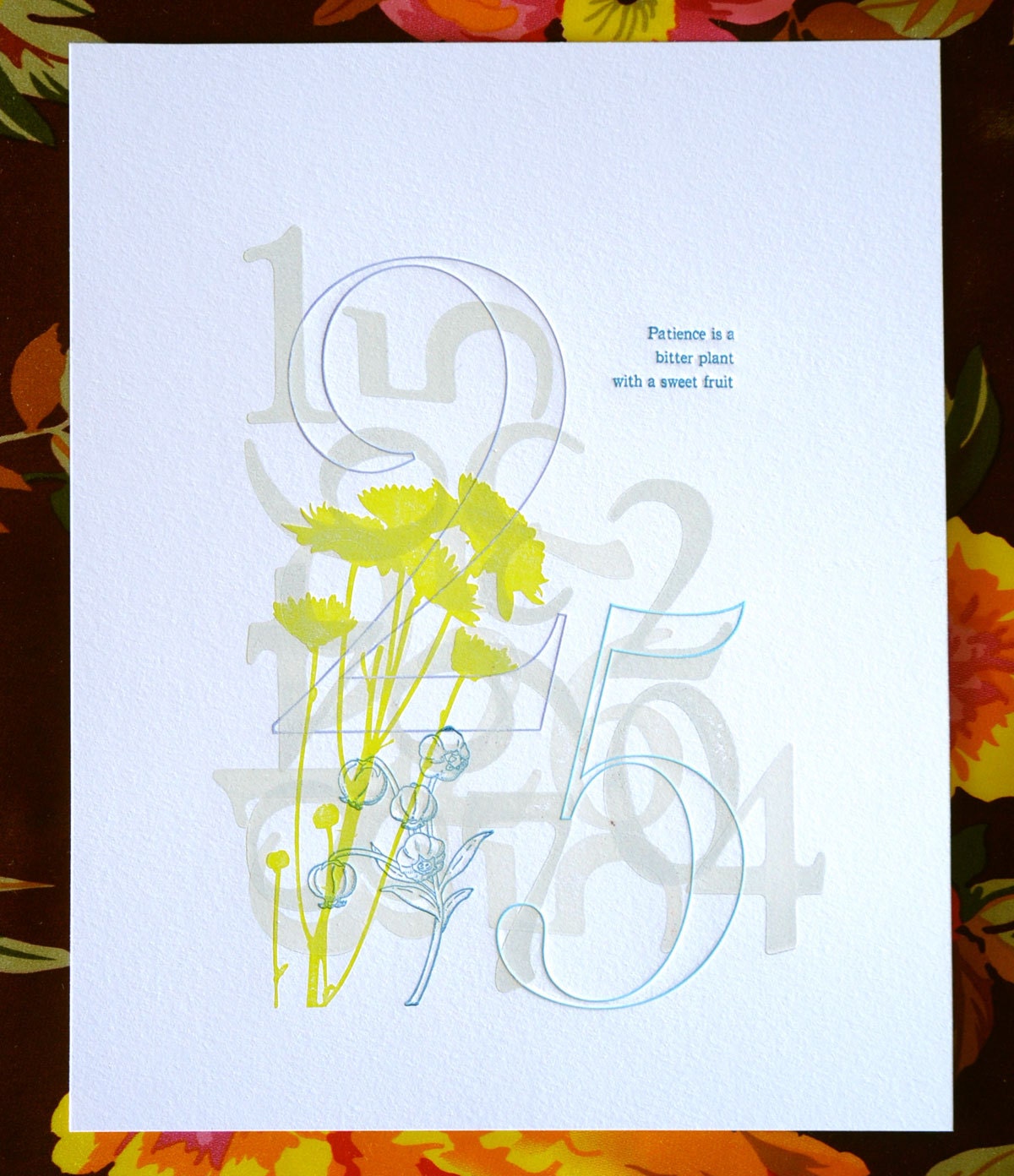 Patience limited edition letterpress print