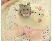 Handmade cat and kitty Wedding Cake Topper