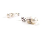 Freshwater Pearl Earrings, Sterling Silver Post Earrings, Creamy White Pearls, Wedding Jewelry, Bridesmaid Bridal Earrings