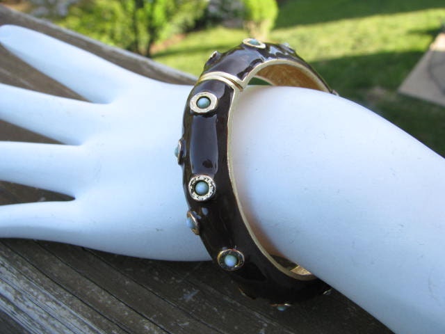 Chocolate Mint Bangle Bracelet