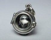 SILVER SNAKE LOCKET solid sterling silver with serpent insert