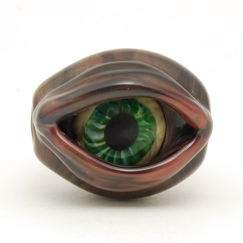 2 Sided Evil Eye Lampwork Glass Bead, Handmade Jewelry Supplies, OOAK, SRA