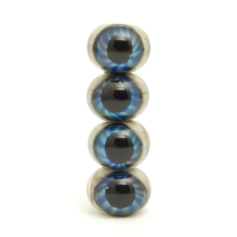 Reserved Listing - Eyeball Glass Beads, Handmade Lampwork Beads, Jewelry Supplies, Craft Supplies, SRA