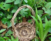 The Littlest Flower Girl Basket,  Cottage Wedding, Vine Basket, RS