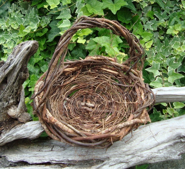 Dark Wicker Basket, Rustic Tree Root Basket, Flower Girl Basket, Eco Wedding, Eco Bridesmaid, BWR