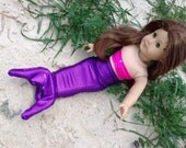 Mermaid Tail & Top Set - 18 inch Doll American Girl - Pink Purple Sparkle