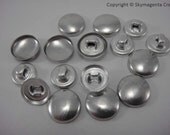 50 sets Aluminium Cover Buttons, Metal Color, 12 mm (00963)
