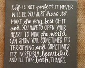Life is not perfect. Hand painted canvas