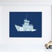 Nautical Nursery Art, tugboat silhouette 8 x 10 modern art print - different sizes and colors available