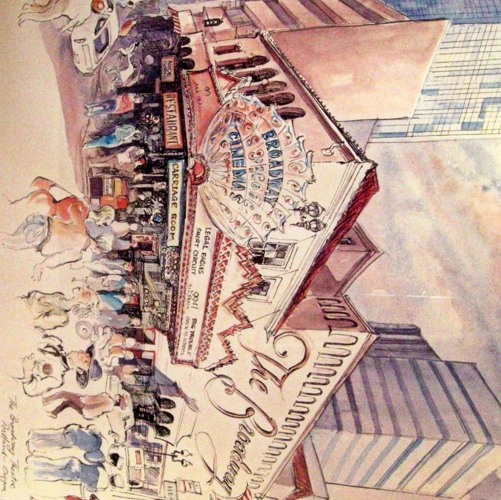vintage Papas America Portland Oregon large framed gallery poster