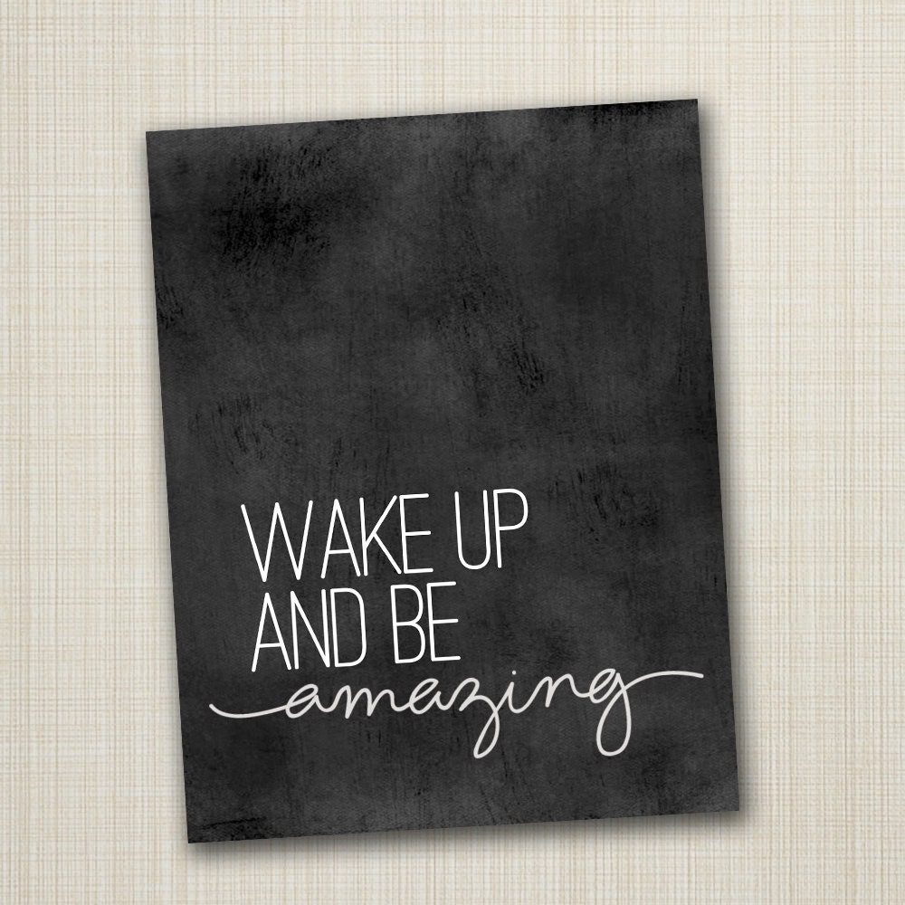 typography poster, quote print, inspirational art, nursery children decor - be amazing 8x10