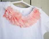 Ruffle Collar Onesie in Pink Chiffon for the Shabby Chic Baby Girl