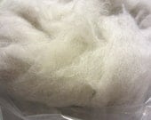 Mohair & Wool Blend Rovings for Spinning, Price per ounce, Natural Creamy Off-white Fiber