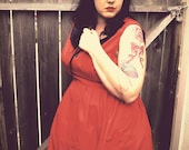 Red peter pan collar plus size 16 dress rockabilly anchor nautical
