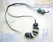 Handmade  porcelain bead adjustable necklace