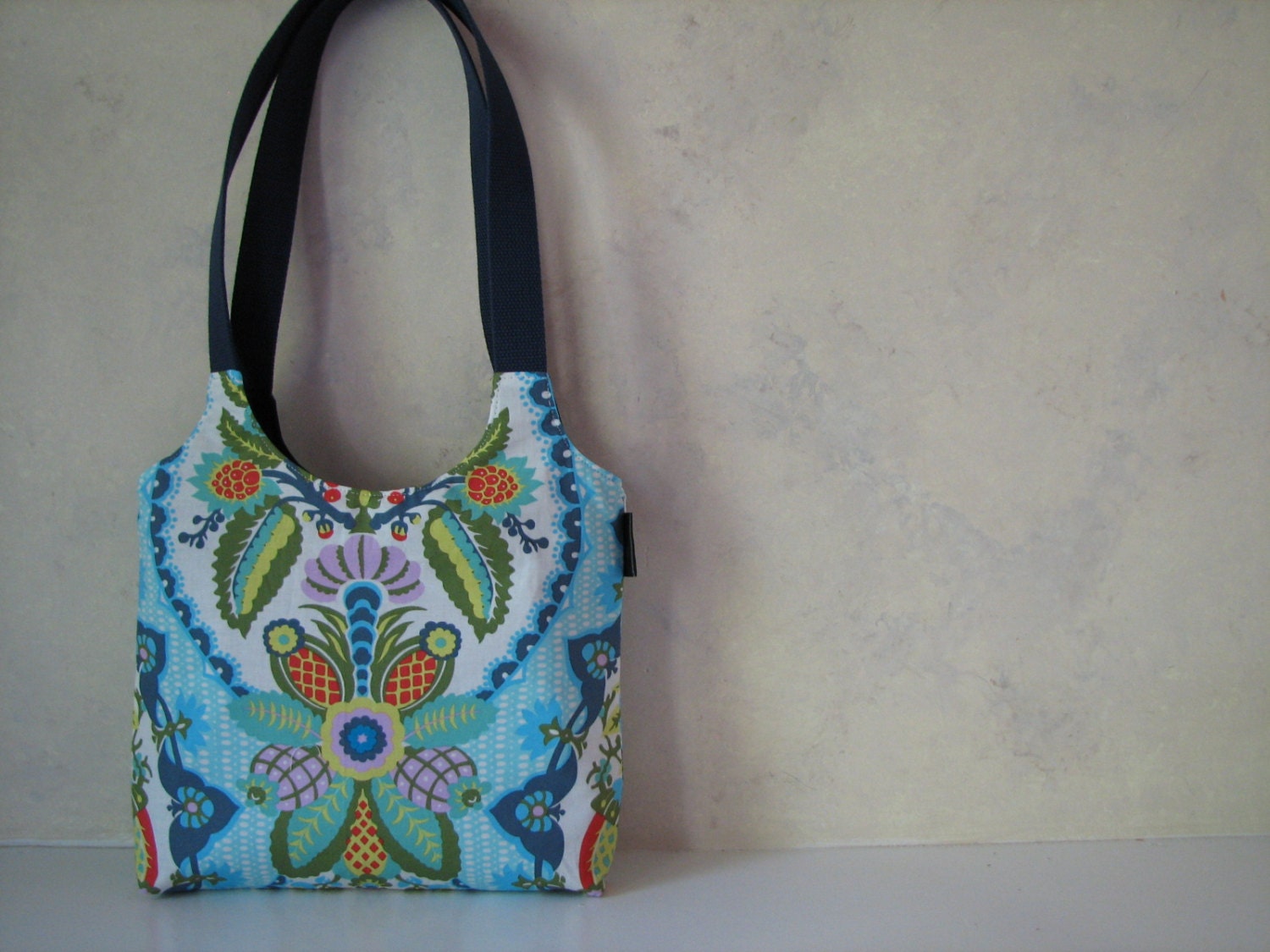 Blue Floral Shoulder Bag