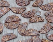 Sweet Daisy's half circle pottery beads, set of 3
