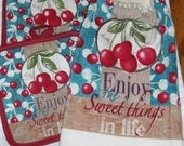 Enjoy the Sweet Things In Life Crochet Top Towel Gift Set