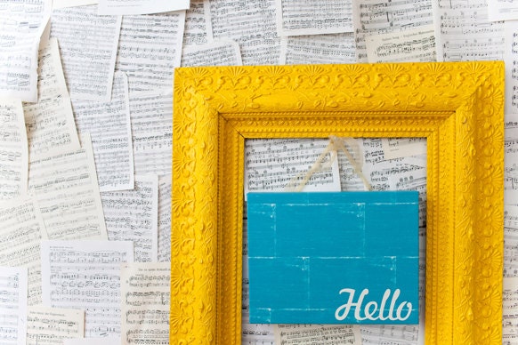 Patchwork Hello 8x20 Gallery Wrap Canvas Art Print