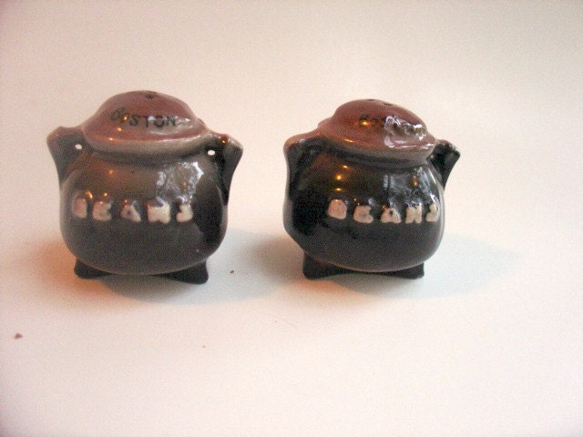 Salt and Pepper Shakers of Boston Brown  Bean Pots