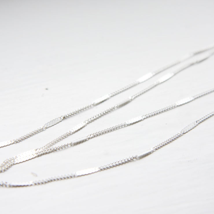 6 Feet Matte Silver Plated Brass Base Pressed Link Curb Chain-1x1.2mm (135SHI)