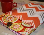 Kindle Paperwhite sleeve, Kindle Fire cover,Ereader Accessories, Nook,Gadget Cases and Covers, Ereader Case in Sunset Chevron and Fruity Pop