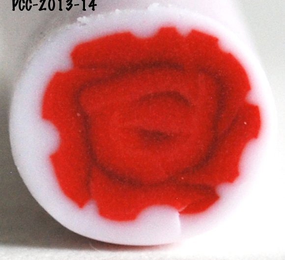 Red Rose Cane Raw Unbaked Polymer Clay for Bead Making