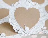 Kraft and Paper Lace Hearts - Valentines Day, Wedding, Shower