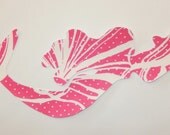 New custom Made To Order Mermaid Pillow made with Lilly Pulitzer Pink Twirly fabric