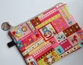 Pink Matryoshka Dolls Kawaii Medium Clutch/ Mini iPad Case/ Tablet or e Reader Case