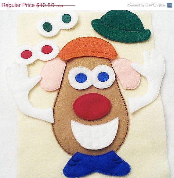 SALE Potato head felt mat game educational game learning toy Eco-Friendly felt game