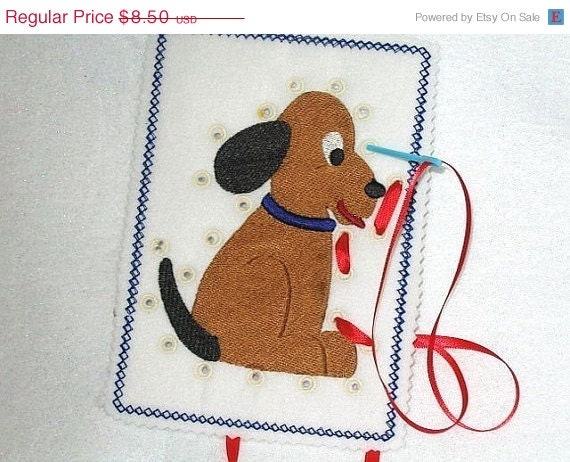 SALE Easter Basket fun PUPPY SEWING Card Il_170x135