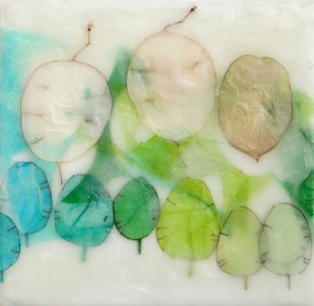 Modern Art View, abstract encaustic
