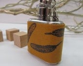 1 oz. leather mini flask handprint free customization