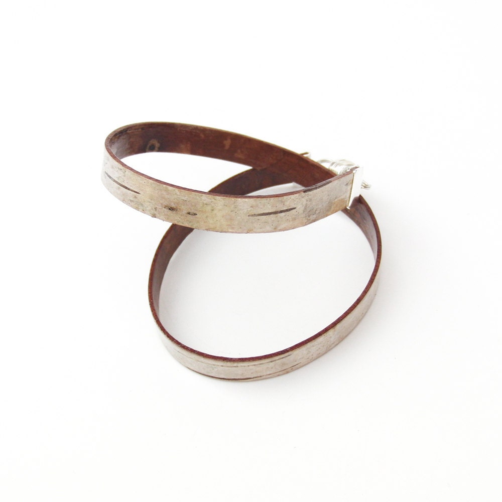 Wrap bracelet made from birch bark