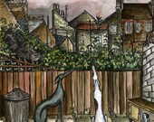 Waiting for the Storm - Greyhound Print - 5 x 7 inch