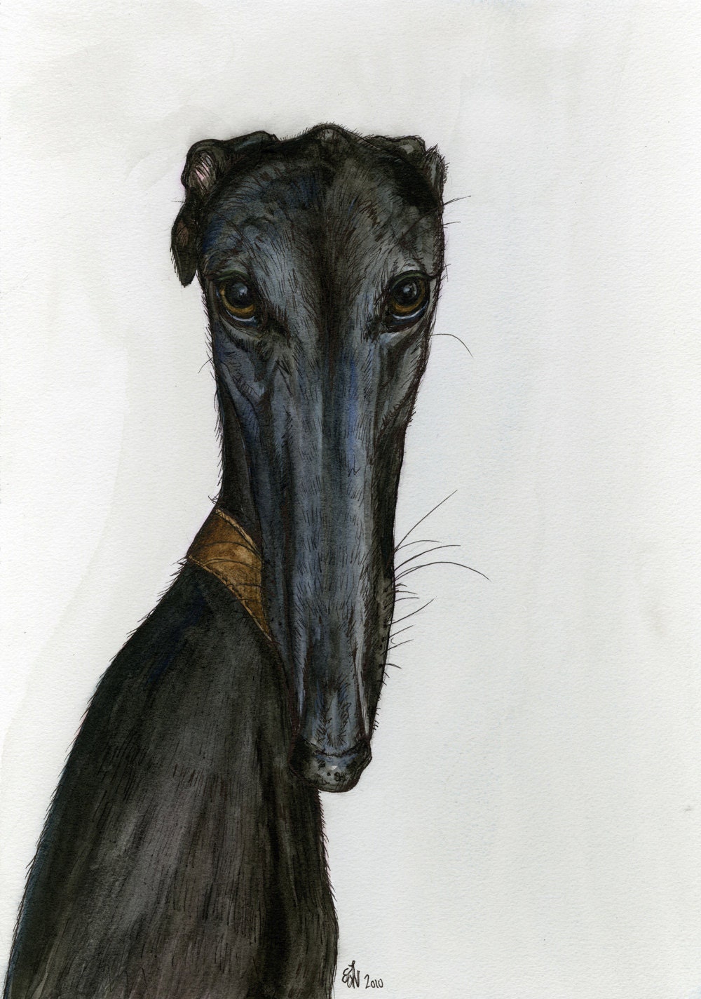 I dont think so - Greyhound Art Print - EXTRA LARGE  signed print