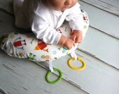 Organic Luna Tummy Time Pillow, Robots in Bright