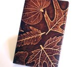 Leather Passport Case Holder - U.S. Canada European Australia etc. - with Leaf Design
